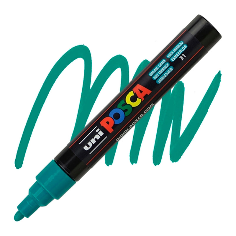 Uni-Ball PC-5M Posca Zümrüt Yeşili Su Bazlı Poster Markör Kalem - Sanat, Çizim ve Hobi Kalemi