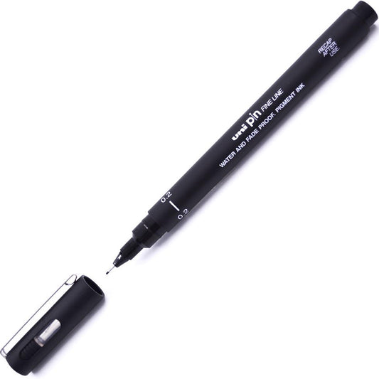 Uni-Ball Pin 0,2mm Siyah Çizim Kalemi - Eskiz, Teknik Çizim ve Sanatçı Kalemi