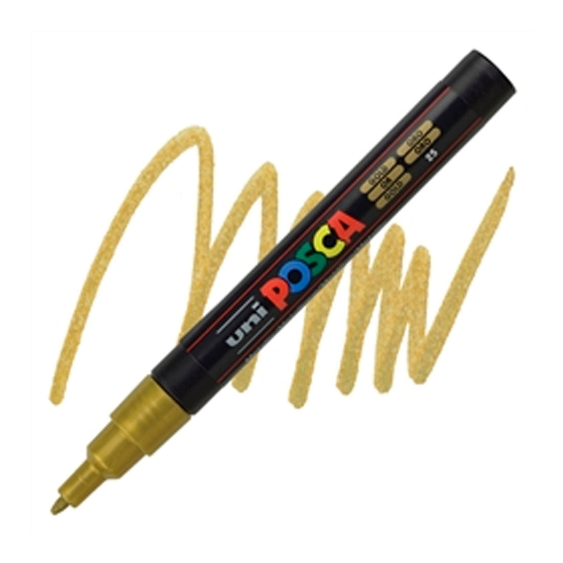 Uni-Ball Posca 0.9-1.3 Gold Su Bazlı Poster Markör Kalem - Sanat, Çizim ve Hobi Kalemi