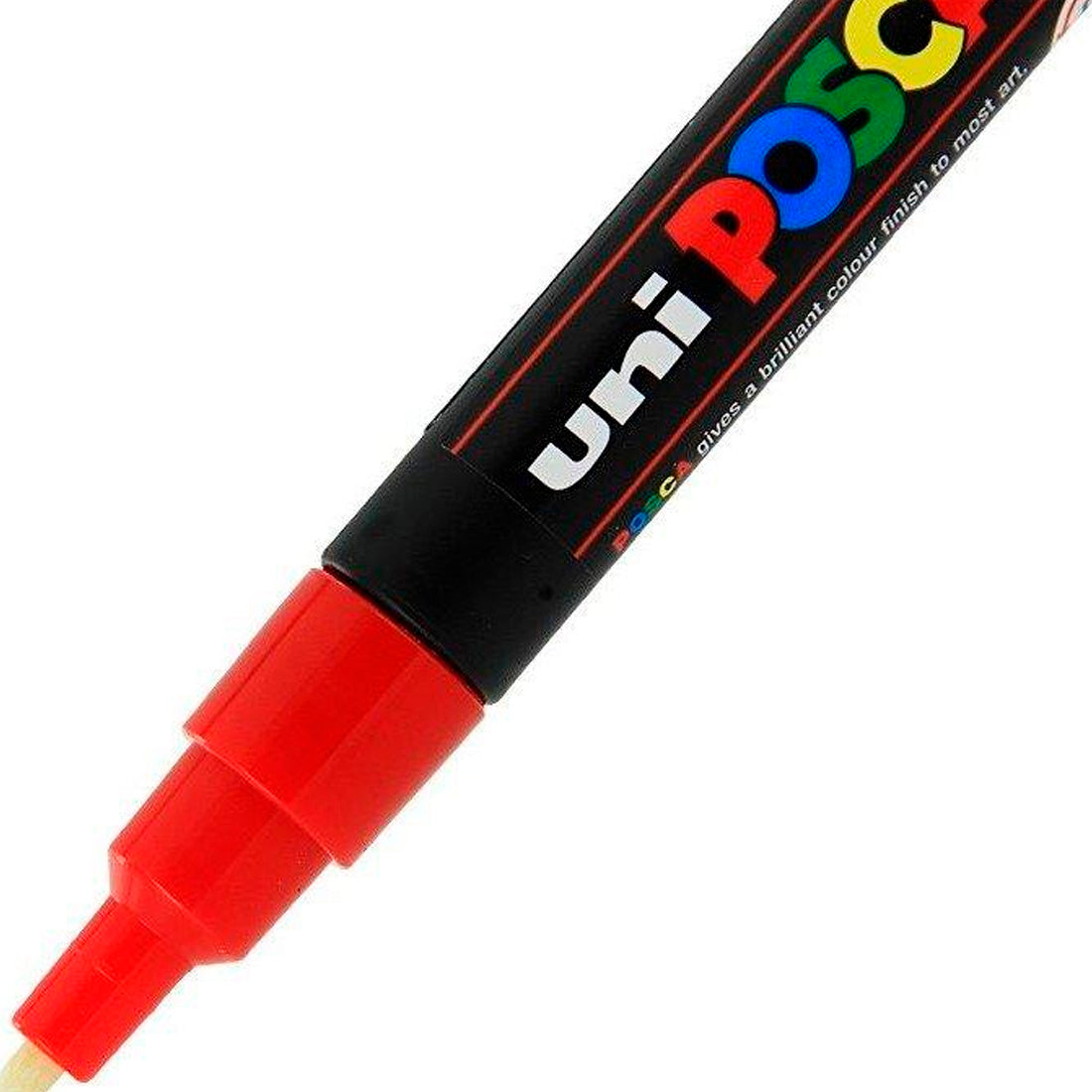 Uni-Ball Posca 0.9-1.3 mm Kırmızı Su Bazlı Poster Markör Kalem - Sanat, Çizim ve Hobi Kalemi