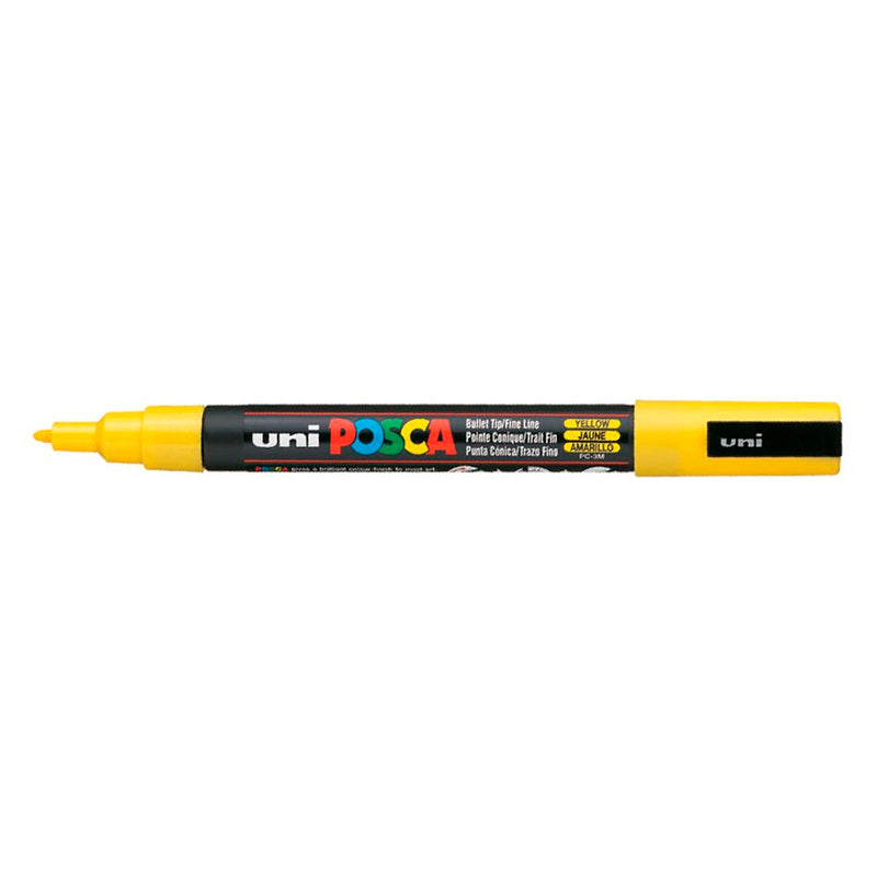 Uni-Ball Posca 0.9-1.3 Sarı Su Bazlı Poster Markör Kalem - Sanatsal Çizim ve Boyama Kalemi