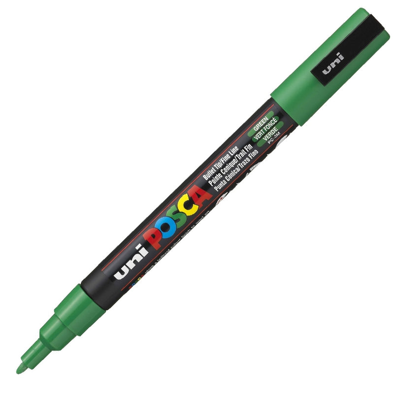 Uni-Ball Posca 1,3 mm Yeşil Su Bazlı Poster Markör Kalemi - Sanatsal Çizim ve Hobi Kalemi