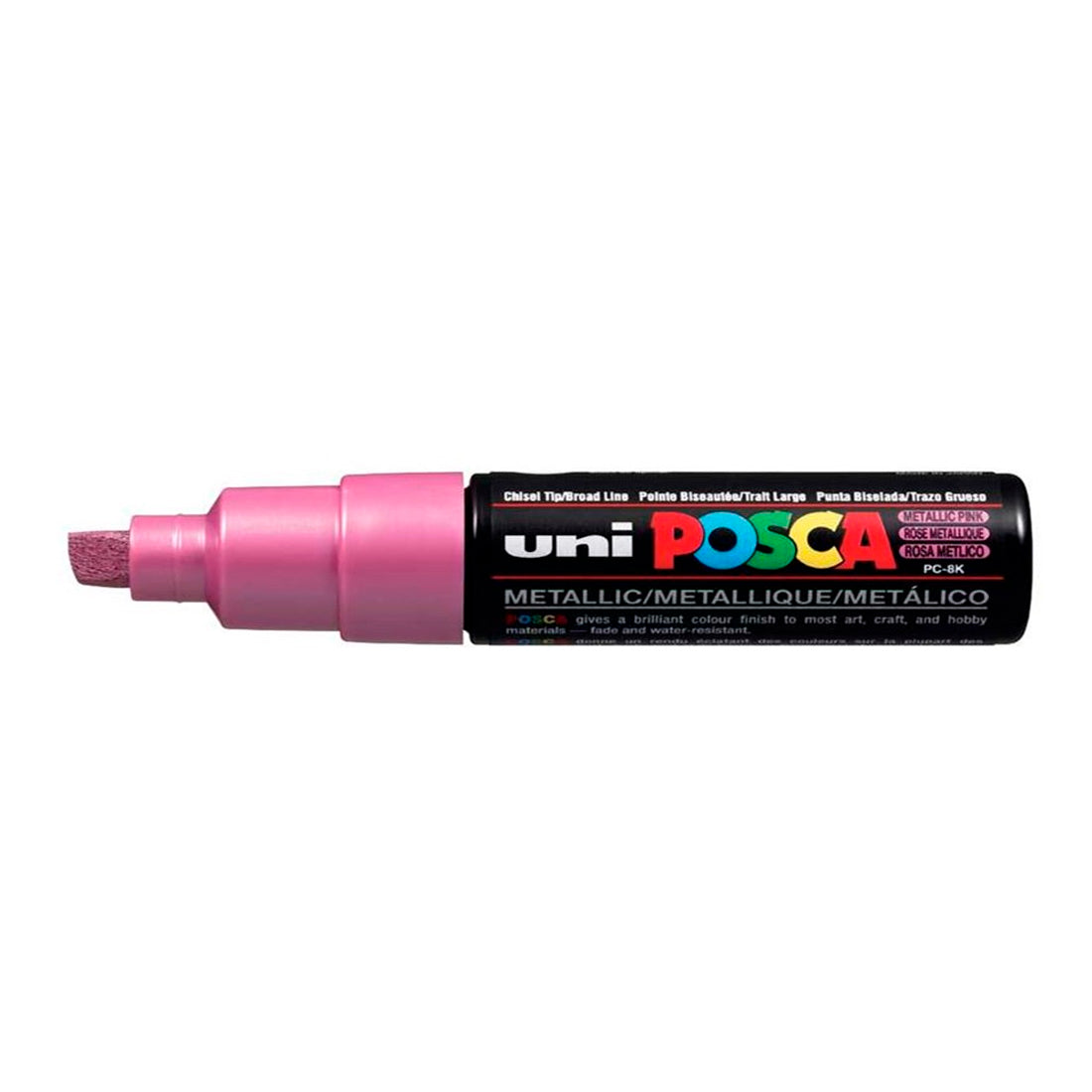 Uni-Ball Posca 8.0 mm Su Bazlı Poster Markörü Metalik Pembe - Sanatsal Çizim ve Dekorasyon Kalemi