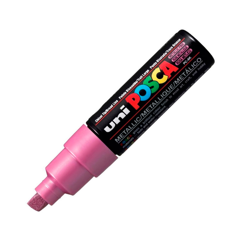 Uni-Ball Posca 8.0 mm Su Bazlı Poster Markörü Metalik Pembe - Sanatsal Çizim ve Dekorasyon Kalemi