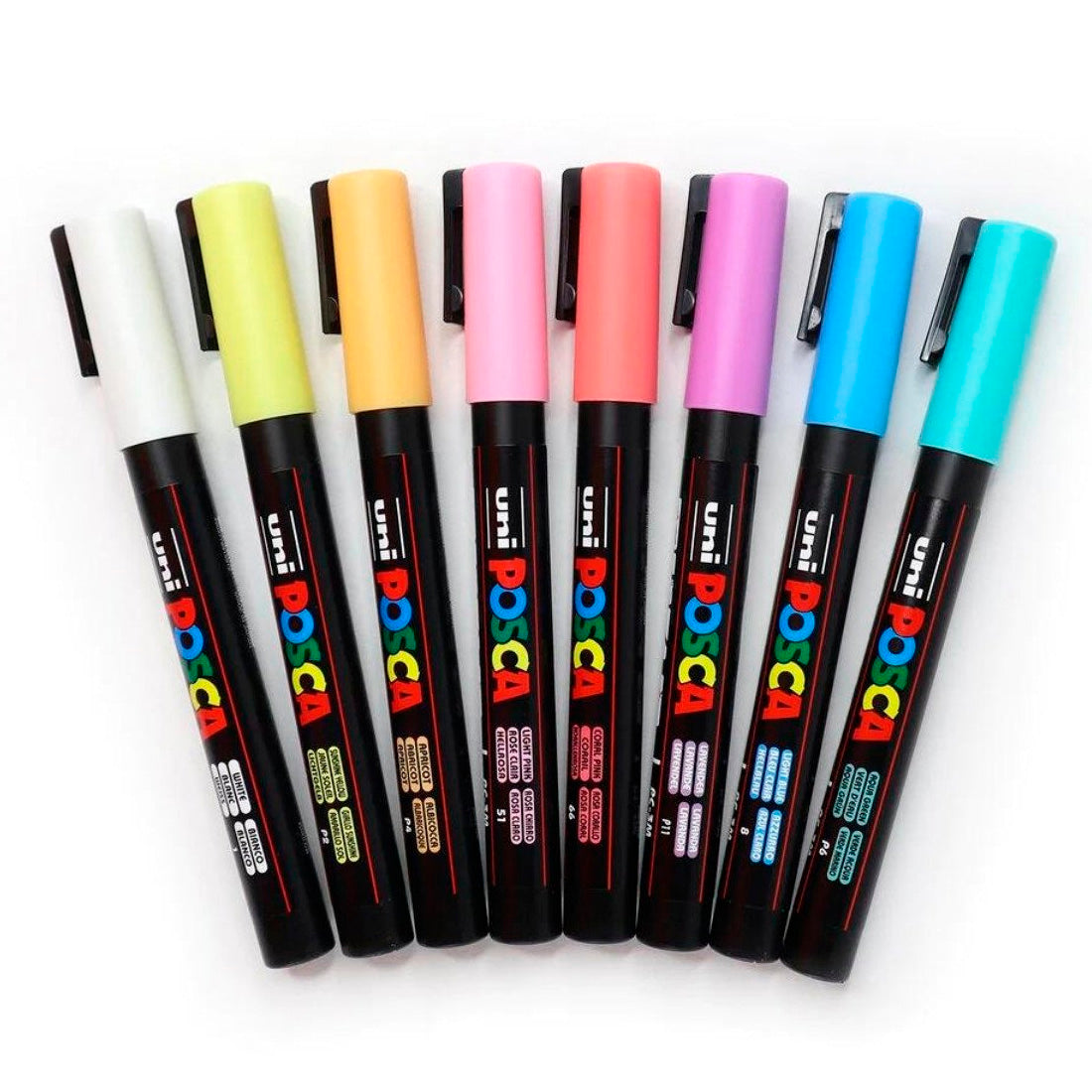 Uni-Ball Posca 8'li 0.9-1.3 Su Bazlı Soft Renk Poster Markörü