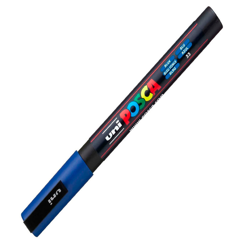 Uni-Ball Posca Mavi 0.9-1.3 mm Su Bazlı Poster Markör Kalem - Sanat, Çizim ve Dekorasyon Kalemi