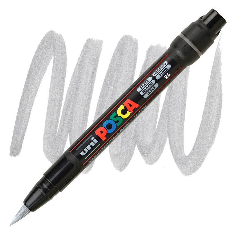 Uni Posca Su Bazlı Poster Markörü Gümüş - Sanatsal Çizim, Boyama ve El İşi Markörü