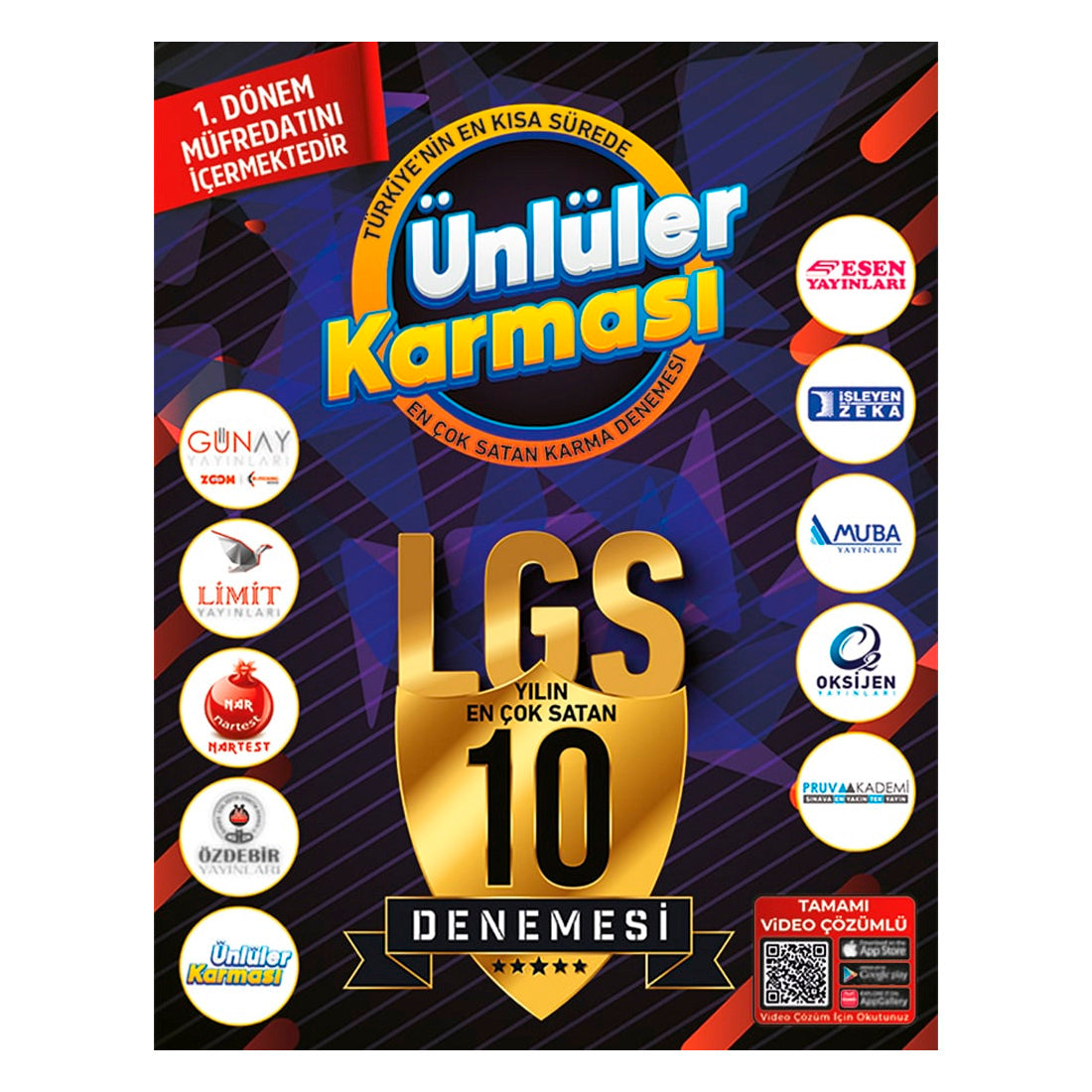 Ünlüler Karması Yayınları 8. Sınıf  LGS 1.Dönem 10 Farklı Yayın 10 Deneme