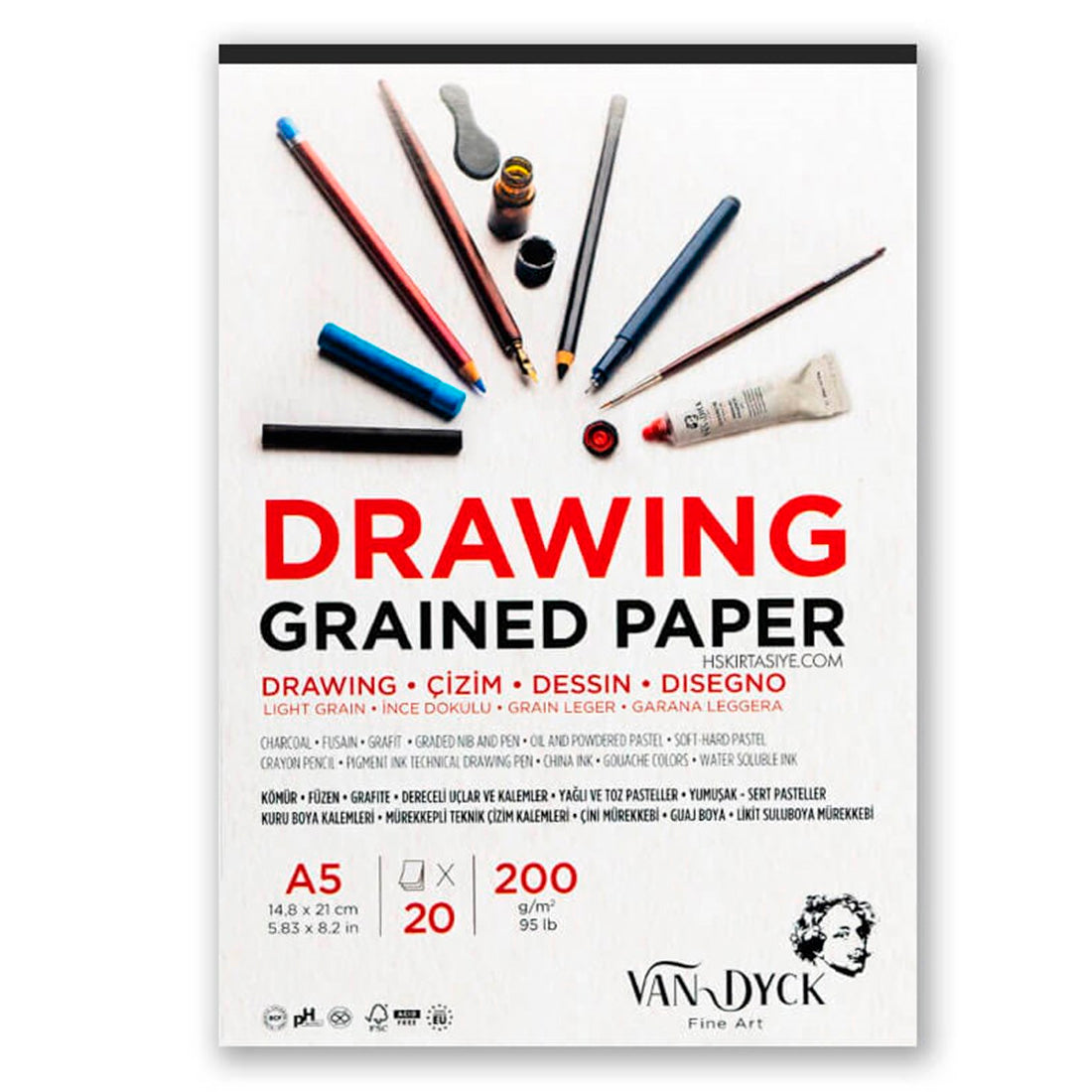 Van Dyck A5 200 gr 20 Sayfa Çizim Defteri - Eskiz, Sanat ve Not Tutma Defteri