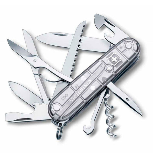 Victorinox 1.3713.T7 Huntsman Şeffaf Gümüş Silvertech Çakı - Kamp, Outdoor ve Çok Amaçlı İsviçre Çak