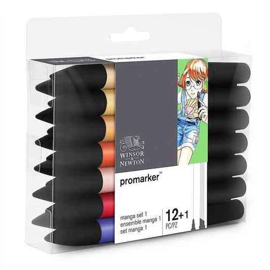 Winsor Newton 12+1 Manga Seti 1 Promarker - Sanatsal Çizim ve Tasarım Kalemi