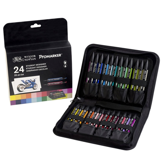 Winsor Newton 24'lü Promarker Çantalı Set - Sanatsal Çizim, Tasarım ve İllüstrasyon Marker Kalem Seti