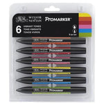 Winsor Newton 6'lı Vibrant Renkler Promarker Set - Sanat, Çizim ve İllüstrasyon Markerları