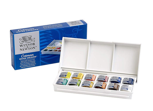 Winsor Newton Cotman Field Box 12'li Cep Tipi Sulu Boya - Sanatsal Seyahat Resim Seti