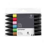 Winsor & Newton Promarker 6'lı Ara Tonlar Seti - Çizim, İllüstrasyon ve Sanat için Profesyonel Marker Kalem Seti