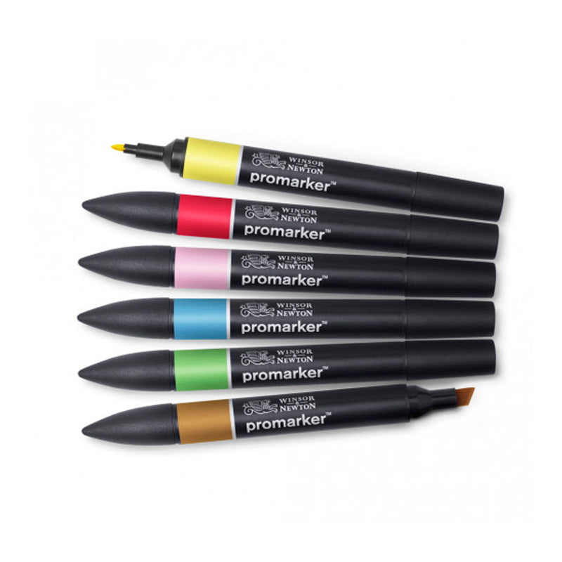 Winsor & Newton Promarker 6'lı Ara Tonlar Seti - Çizim, İllüstrasyon ve Sanat için Profesyonel Marker Kalem Seti