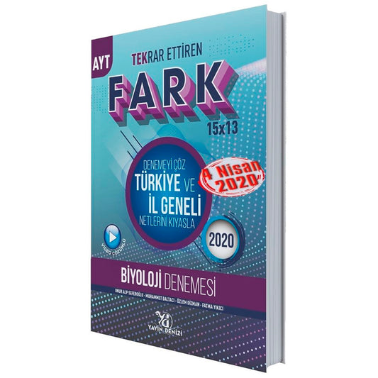 Yayın Denizi Yayınları AYT Biyoloji Fark Tek Serisi 15x13 Denemesi