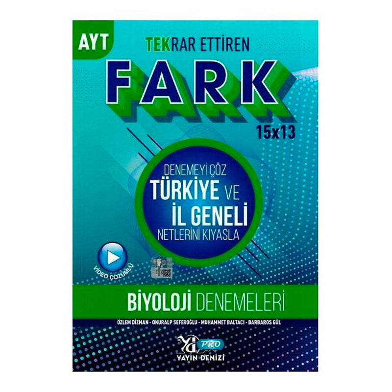 Yayın Denizi Yayınları AYT Biyoloji Fark Tekrar Ettiren 15x13 Denemeleri