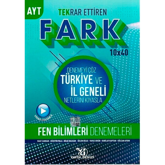 Yayın Denizi Yayınları AYT Fen Bilimleri 10x40 Tekrar Ettiren Fark Denemeleri