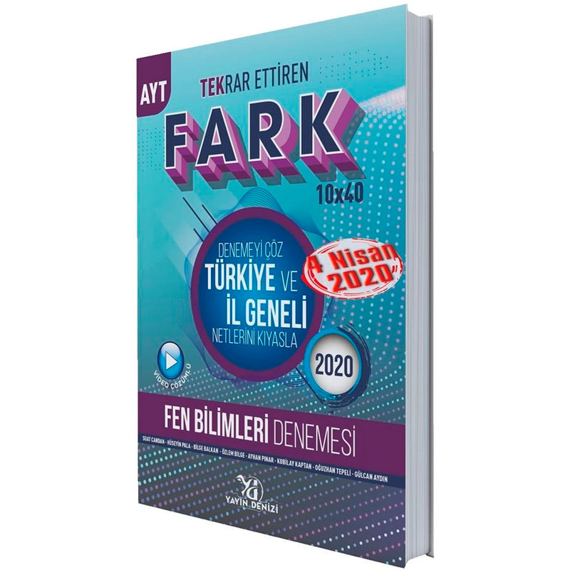 Yayın Denizi Yayınları AYT Fen Bilimleri Fark Tek Serisi 10x40 Denemesi