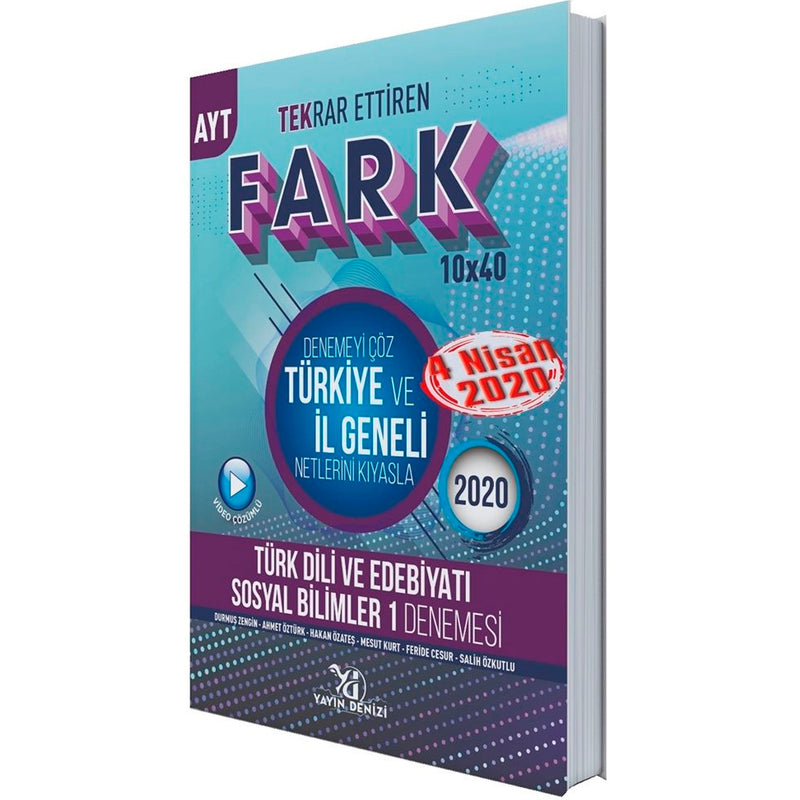 Yayın Denizi Yayınları AYT Türk Dili ve Edebiyatı Sosyal Bilimler 1 Fark Tek Serisi 10x40 Denemesi