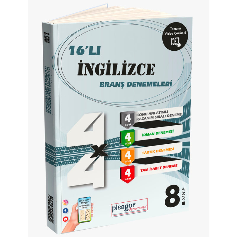 Zeka Küpü Yayınları 8. Sınıf Pisagor 16'lı İngilizce Denemesi