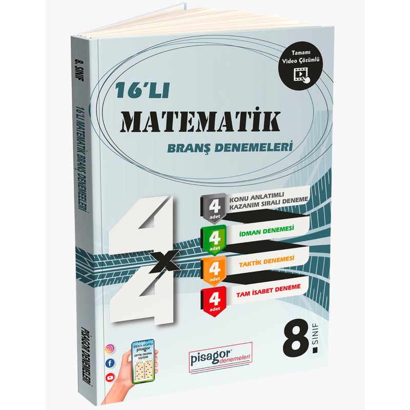 Zeka Küpü Yayınları 8. Sınıf Pisagor 16'lı Matematik Denemesi