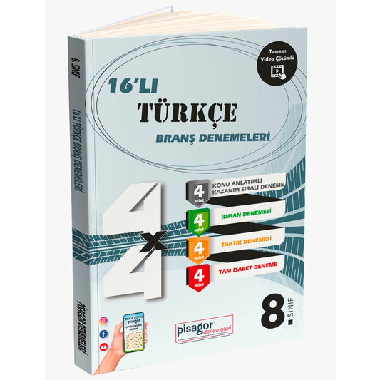 Zeka Küpü Yayınları 8. Sınıf Pisagor 16'lı Türkçe Denemesi