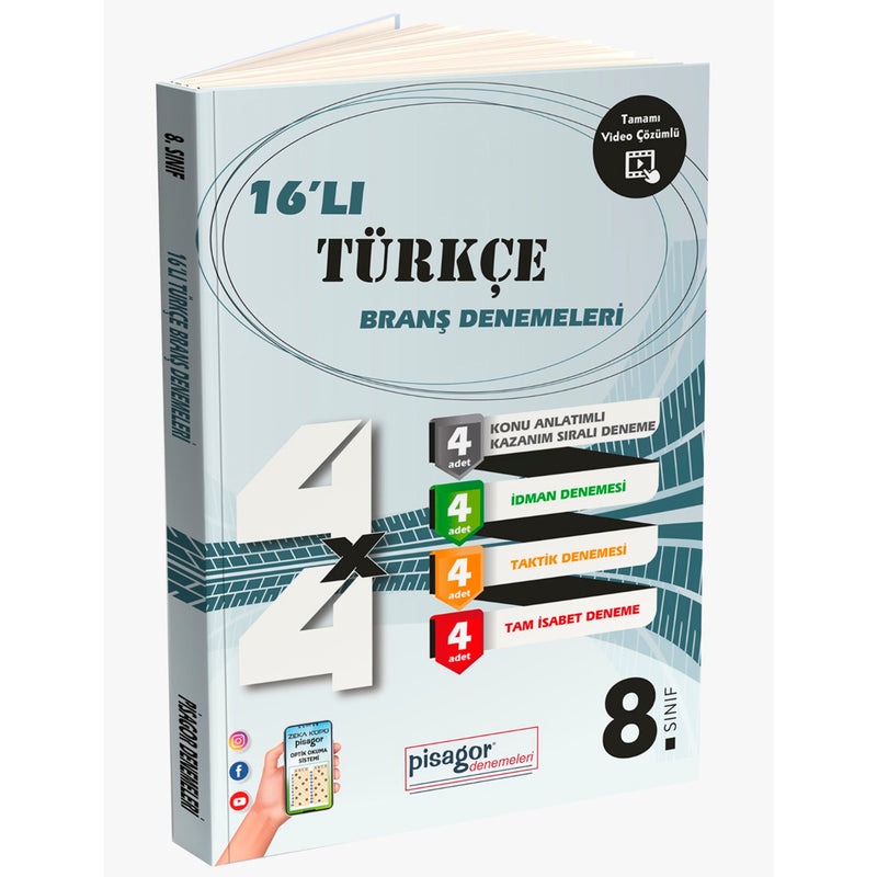 Zeka Küpü Yayınları 8. Sınıf Pisagor 16'lı Türkçe Denemesi