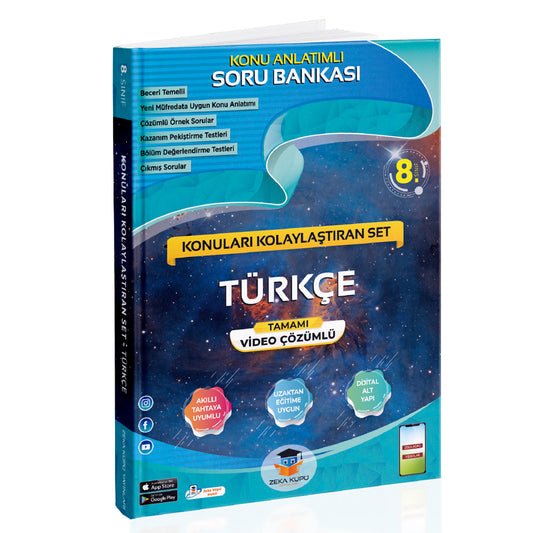 Zeka Küpü Yayınları 8. Sınıf Türkçe Konuları Kolaylaştıran Set