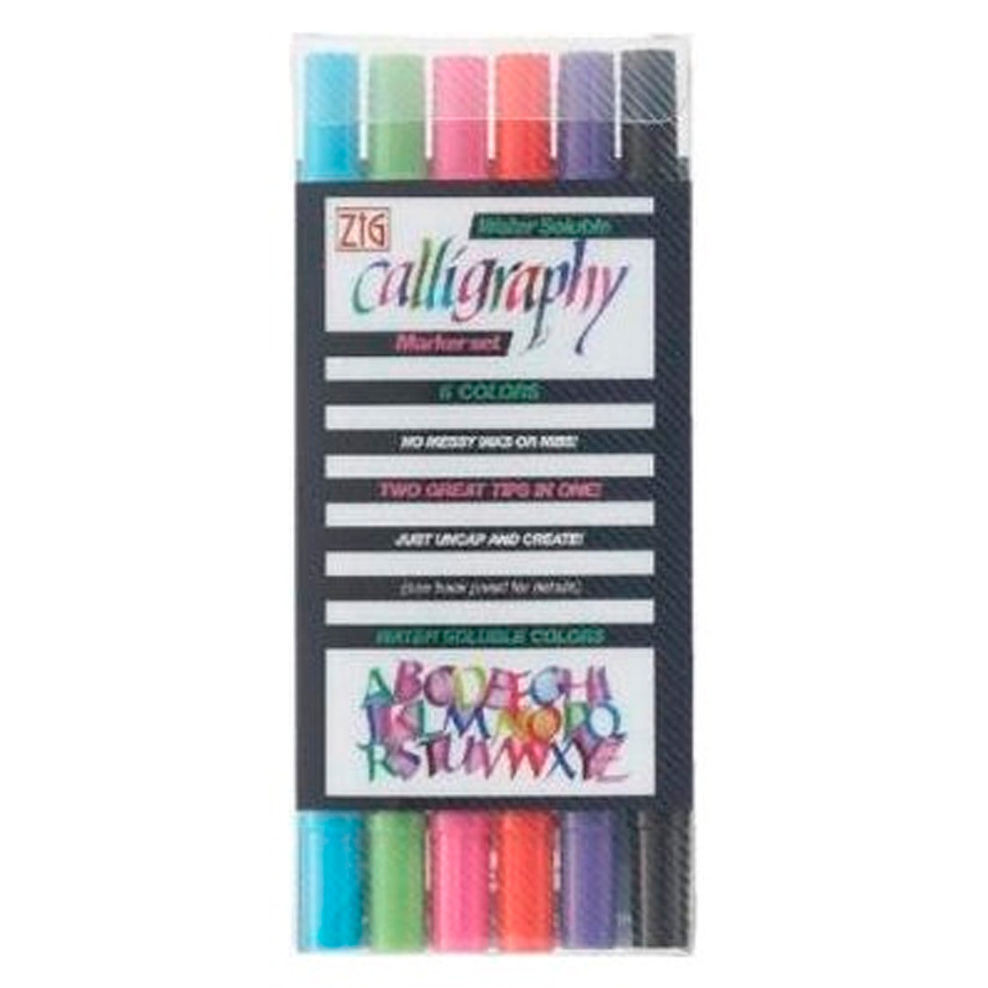 Zig 6'lı Kaligrafi Kalemi - Sanatsal Çizim, Hat ve Yazı Sanatı Seti