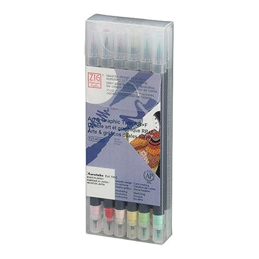 Zig Art & Graphic Twin Pale 12'li Çift Uçlu Çizim Kalemi Set - Eskiz, Sanatsal ve Hediyelik Kalem Seti