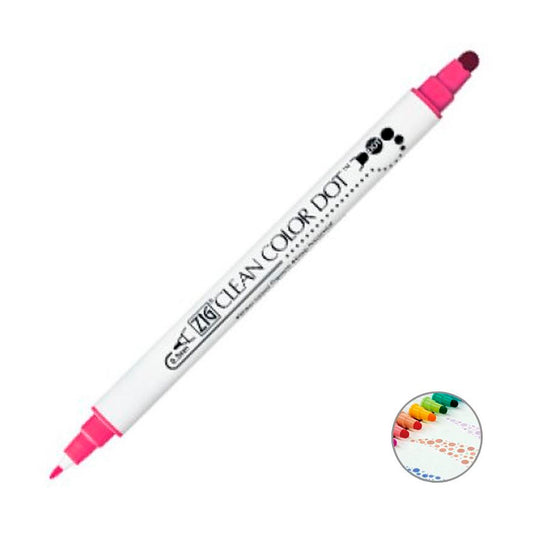 Zig Clean Color Dot Pembe Çift Taraflı Kalem - Sanat, Çizim ve Nokta Marker Kalemi