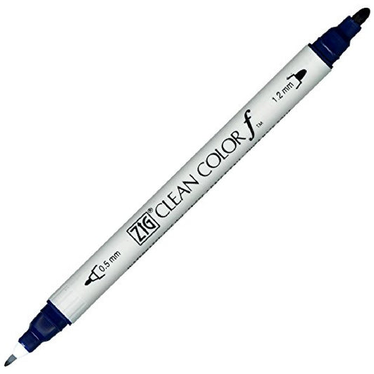 Zig Clean Color F Koyu Mavi Çift Taraflı Kalem - Fırça Uçlu Sanat ve Çizim Markeri