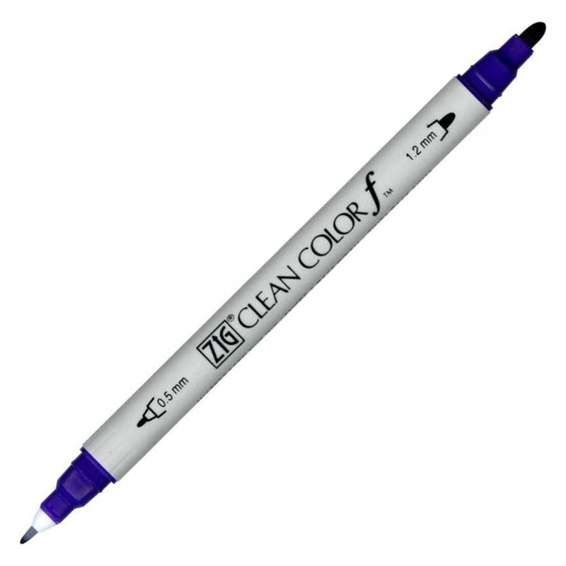 Zig Clean Color F Koyu Mor Çift Taraflı Kalem - Sanatsal Çizim, İllüstrasyon ve Marker Kalemi