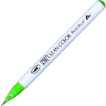 Zig Clean Color Real Brush Yeşil Fırça Uçlu Kalem - Suluboya Etkili Sanat ve Çizim Markeri