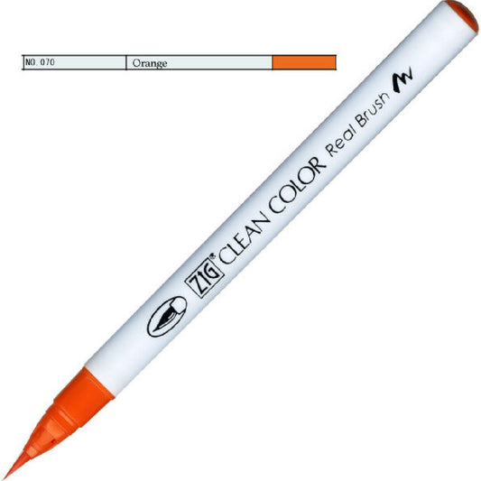 Zig Clean Color Real Brush Turuncu Fırça Uçlu Kalem - Sanatsal Çizim, İllüstrasyon ve Suluboya Etkili Marker