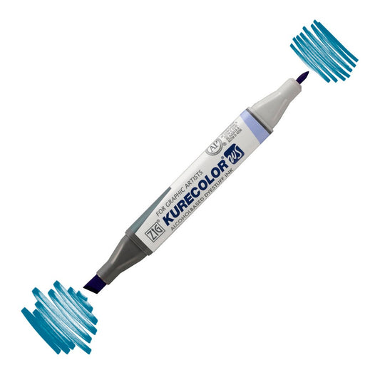 Zig Kurecolor Kc3000 Twin S Marker Kalem Tavuskuşu Mavisi - Çift Uçlu Sanat ve Çizim Kalemi