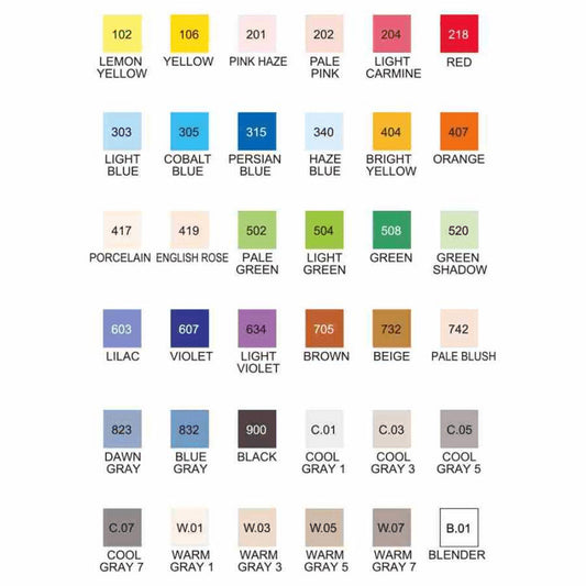 Zig Kurecolor Twin Karışık Renkler 36'lı Marker Set S KC-3000/36V