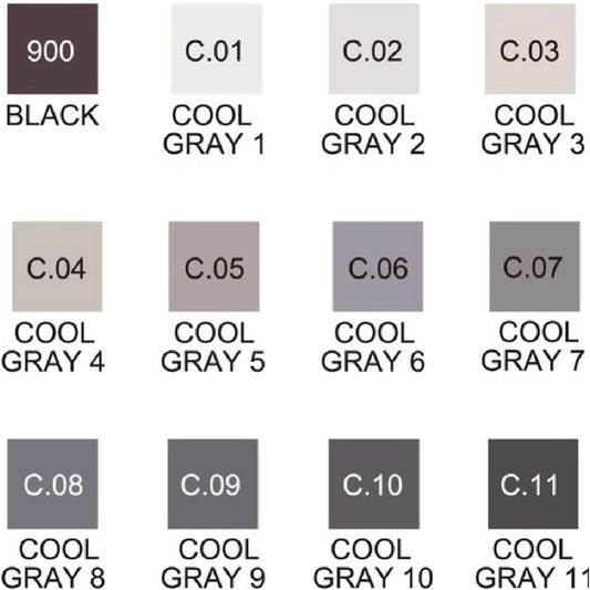 Zig Kurecolor Twin Sıcak Gri Renkler 12'li Marker Set S KC-3000/128 9