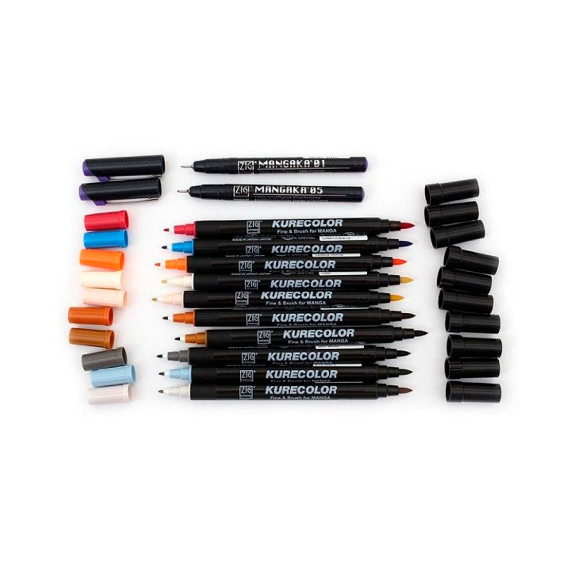 Zig Mangaka Fine&Brush Blue Gray Kalem - Sanatsal Çizim ve İllüstrasyon Markeri