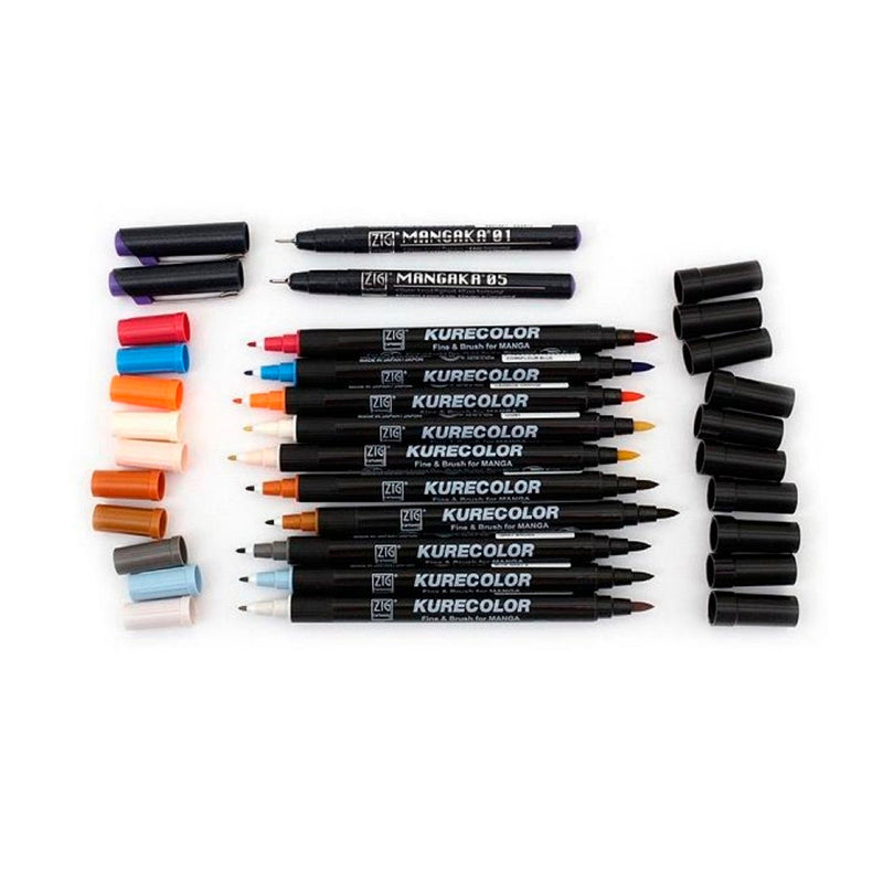 Zig Mangaka Fine&Brush Cobalt Blue Kalem - Manga Çizim ve Sanat Markeri