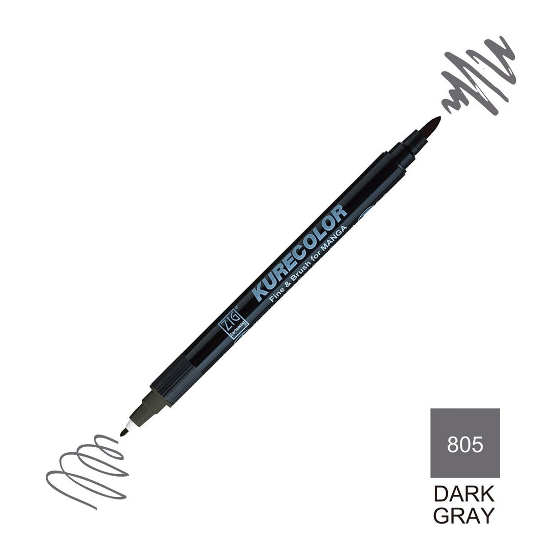 Zig Mangaka Fine&Brush Dark Gray 805 Kalem - Profesyonel Manga ve İllüstrasyon Marker Kalemi
