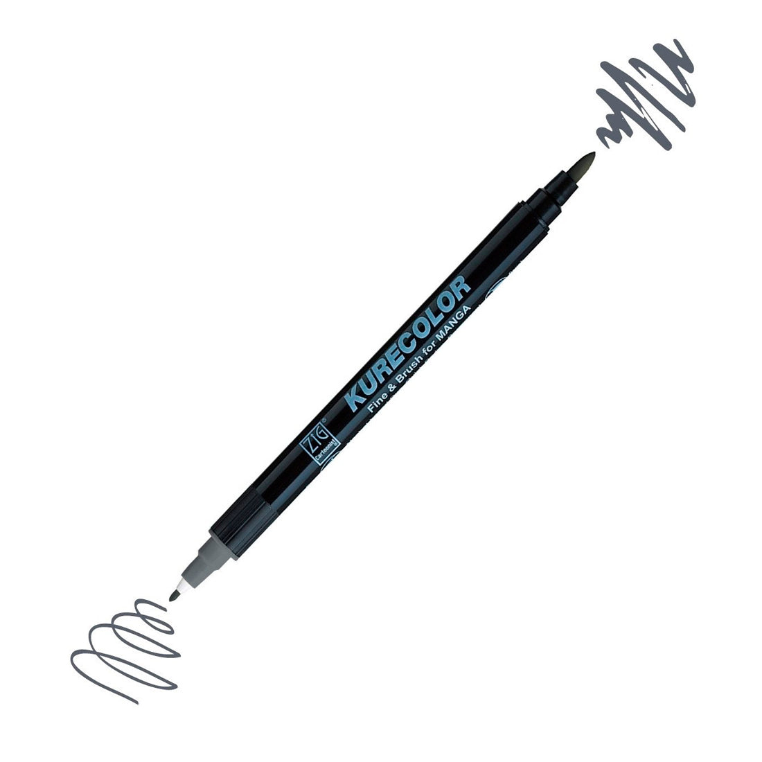 Zig Mangaka Fine&Brush Dark Steel Gray Kalem - İnce ve Fırça Uçlu Manga Çizim Sanat Kalemi