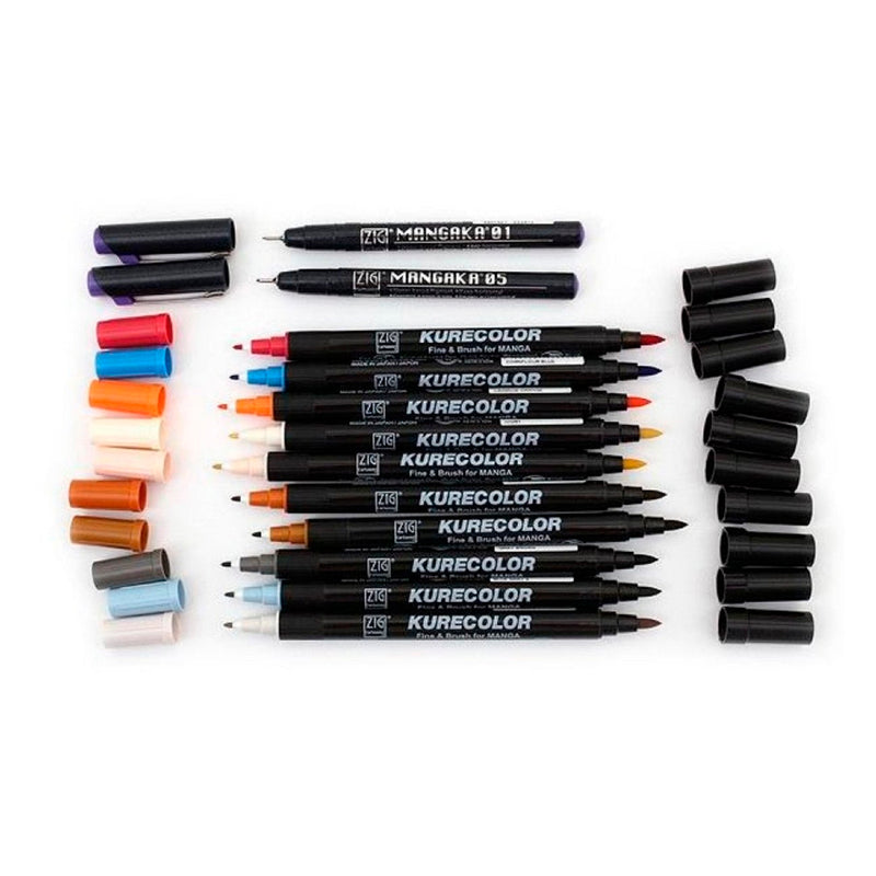 Zig Mangaka Fine&Brush Warm Gray W06 Marker Kalem - Sanat, Çizim ve İllüstrasyon Kalemi